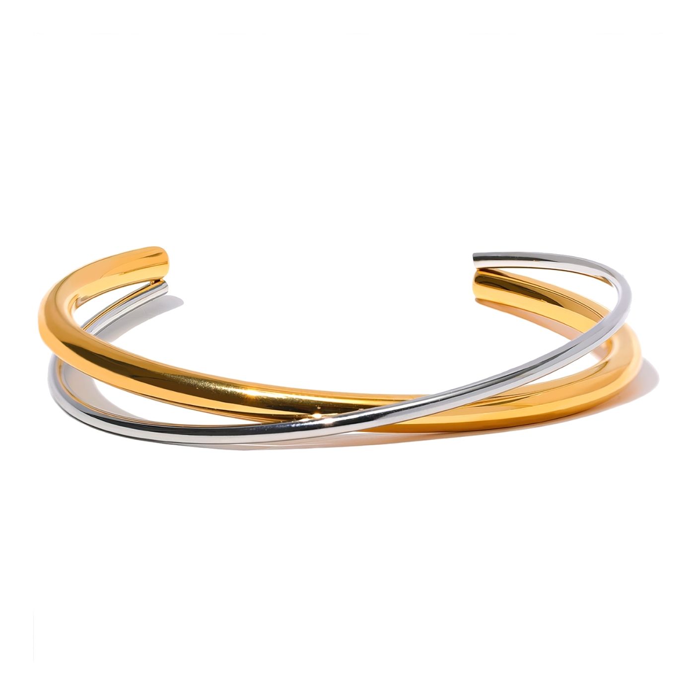 Bracelete Cuff Double Banhado a Ouro